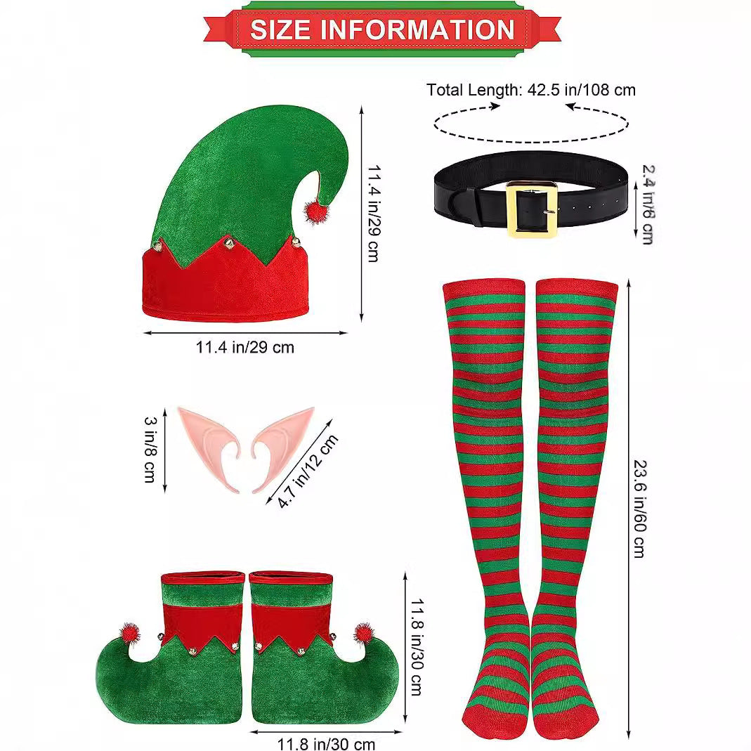 Christmas Elf Costume For Kids Boys Girls Family Matching