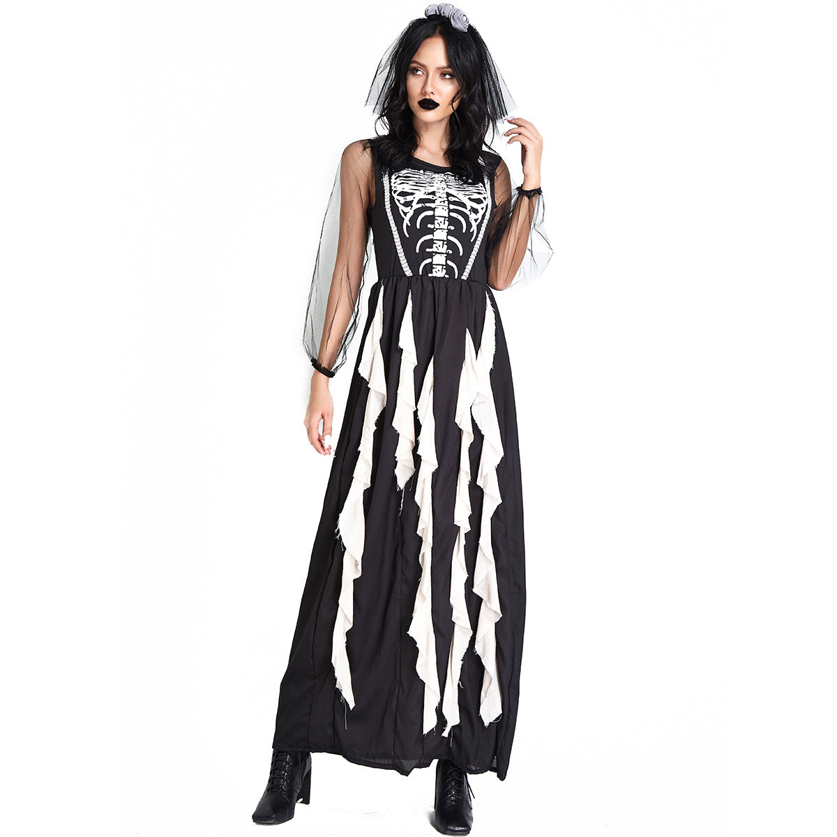 Vampire Demon Skeleton Ghost Bride Cosplay Halloween Costume