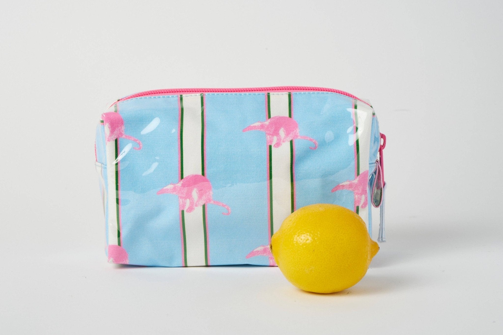 June Odina Striped Makeup Bag ¨C Blue