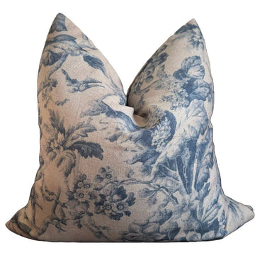Rowynn Blue Floral Pillow Cover ¡ª 18¡Á18 Indoor/Outdoor (Cover Only)