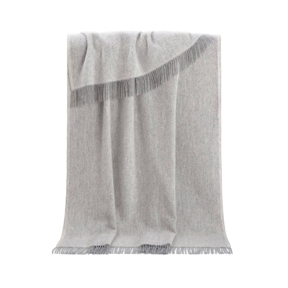 Grey Melange Pure Wool Throw