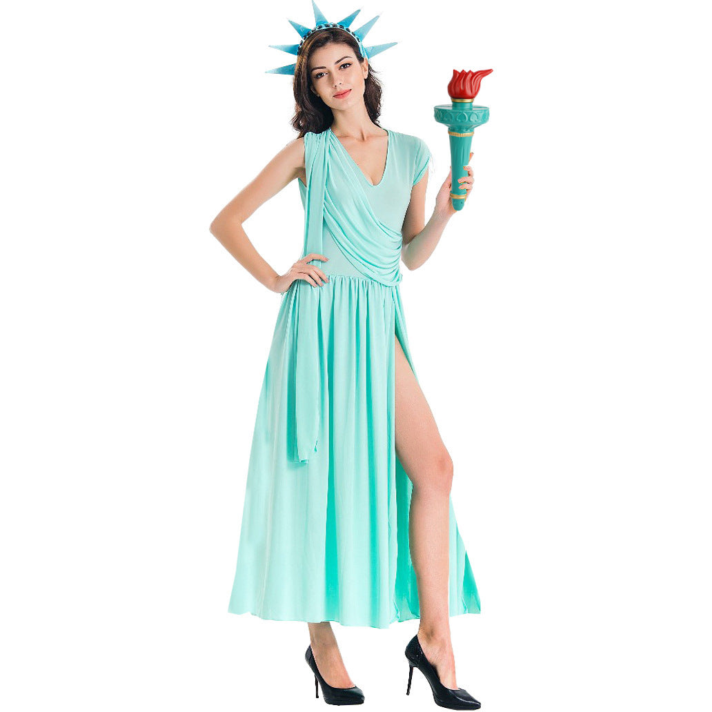 Statue Of Liberty Costume Halloween Dress S-XL