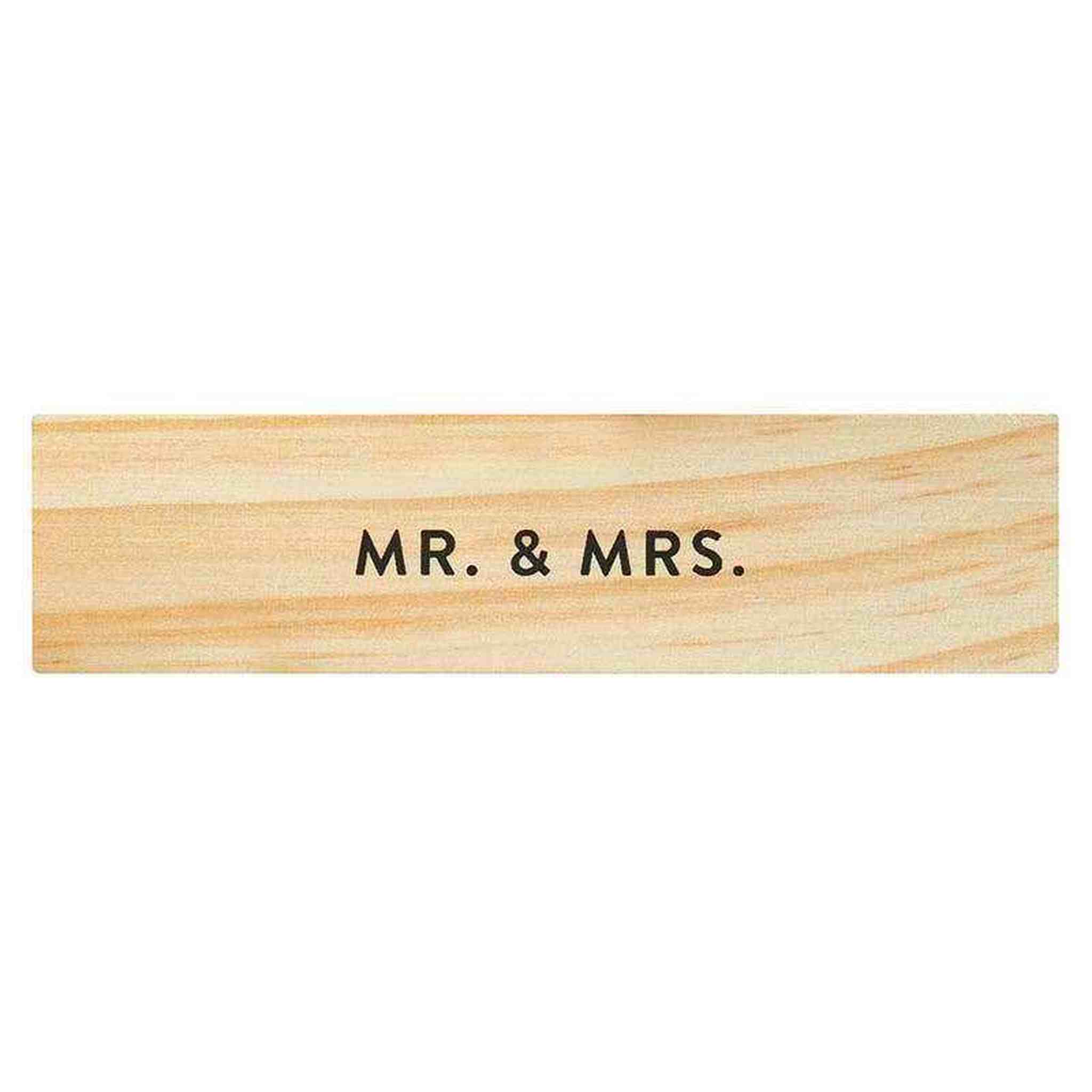 Wood Box with Gem Pen - Mr. & Mrs.
