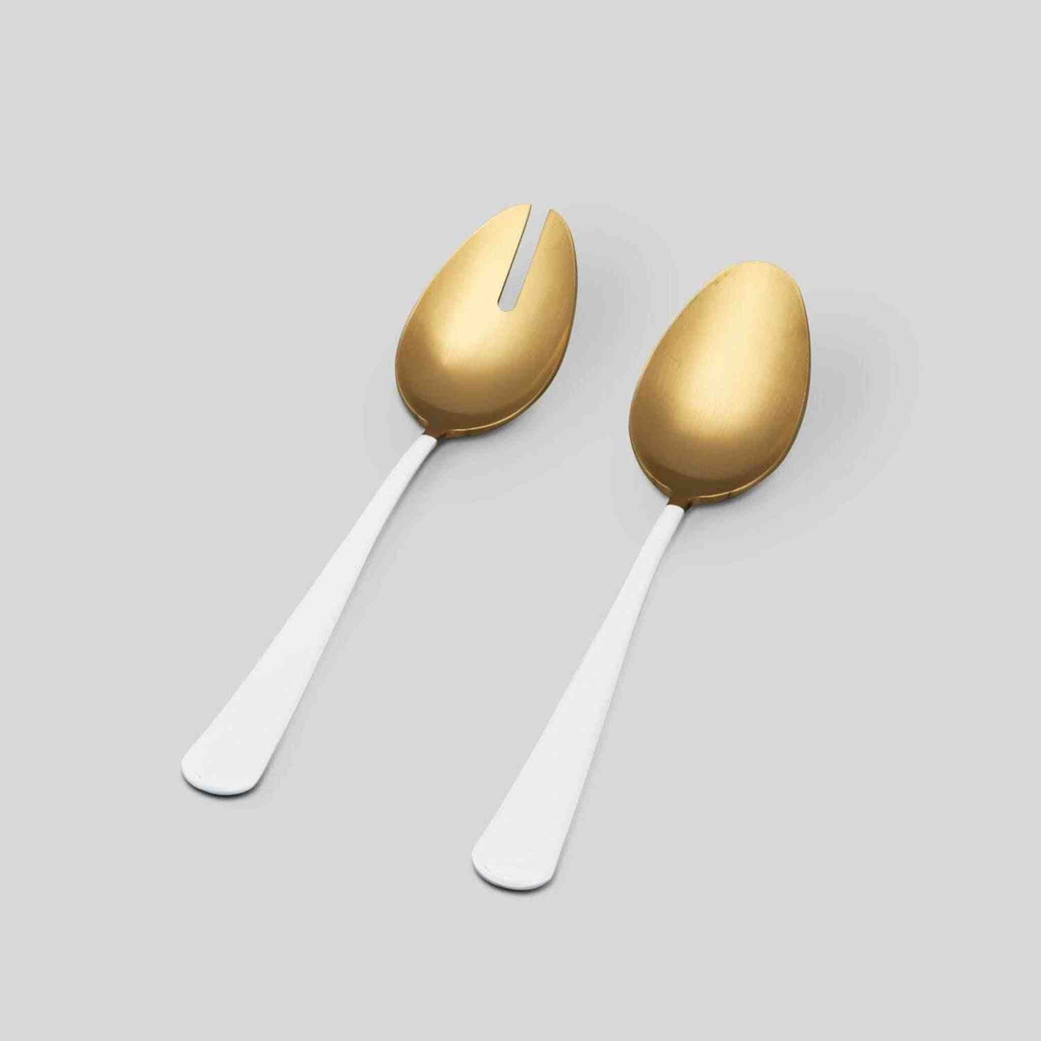 Serving Spoons: Gold and White