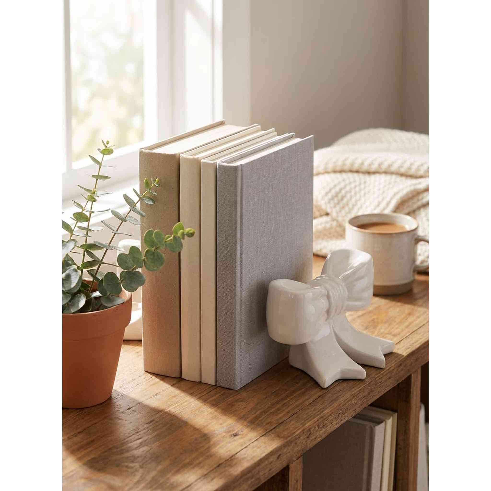 Single Ceramic Bow Bookend
