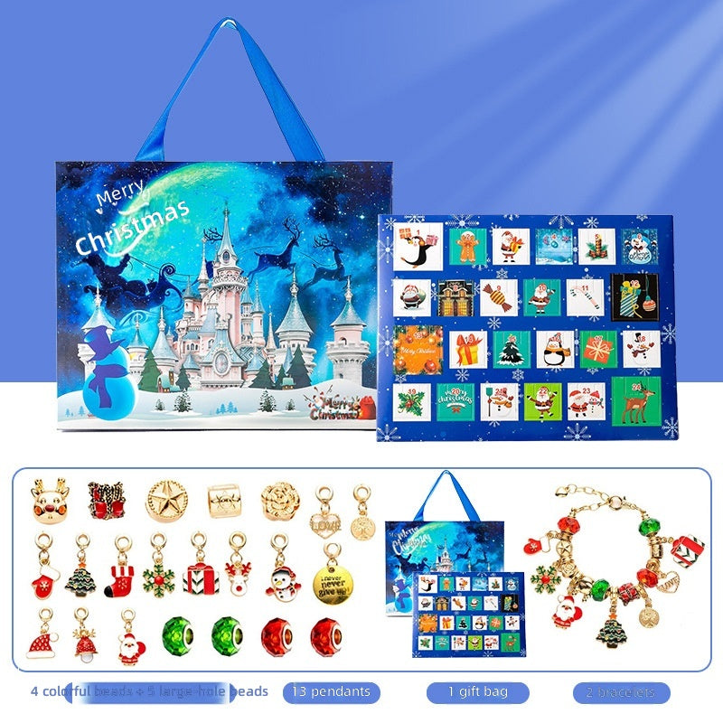 DIY Creative Children's Bracelet Silver Christmas Advent Calendar Surprise Blind Box