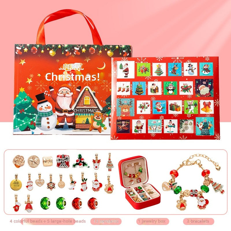 DIY Creative Children's Bracelet Silver Christmas Advent Calendar Surprise Blind Box