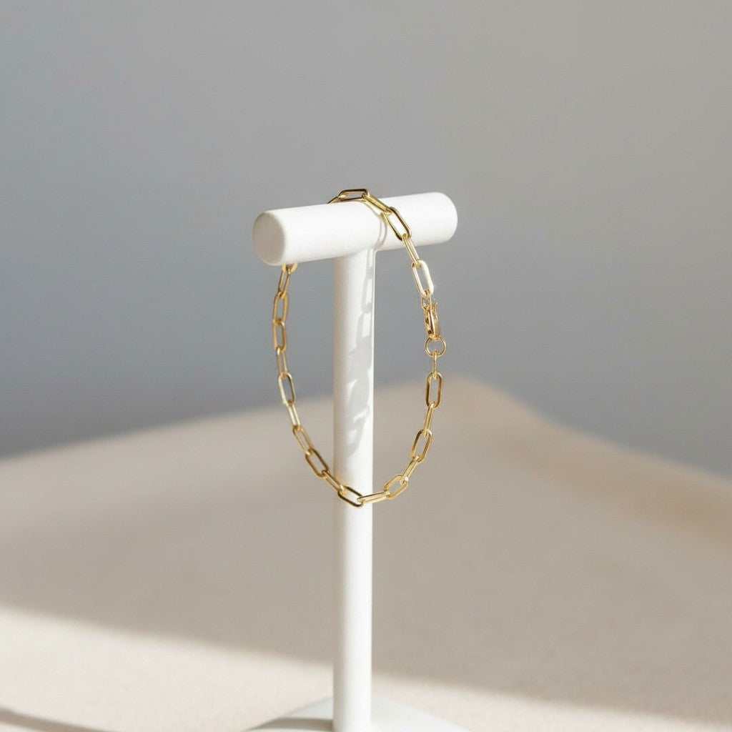 18k Gold Filled Link Paperclip Bracelet