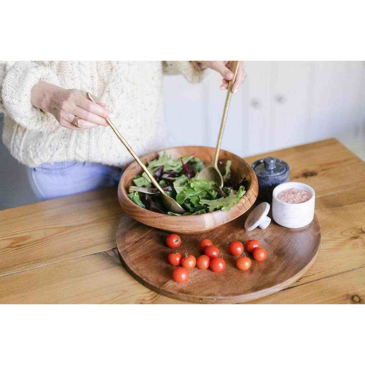 Wooden salad bowl