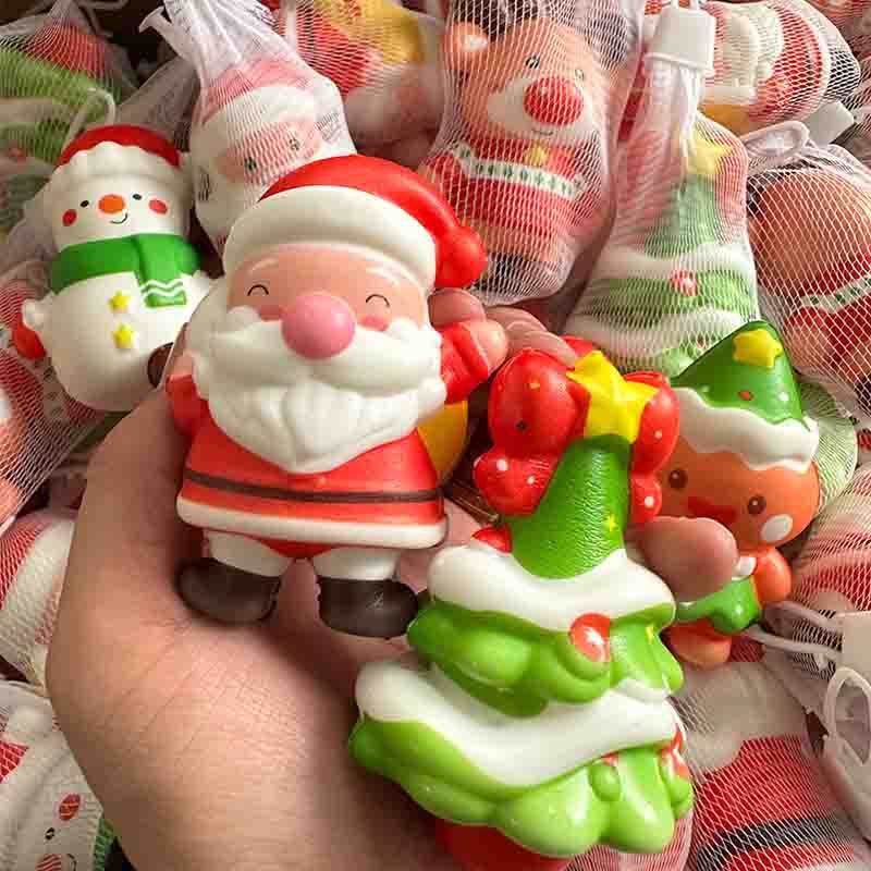 Christmas Stress Relief Squeeze Toys Santa Reindeer Gifts 6pcs/Set