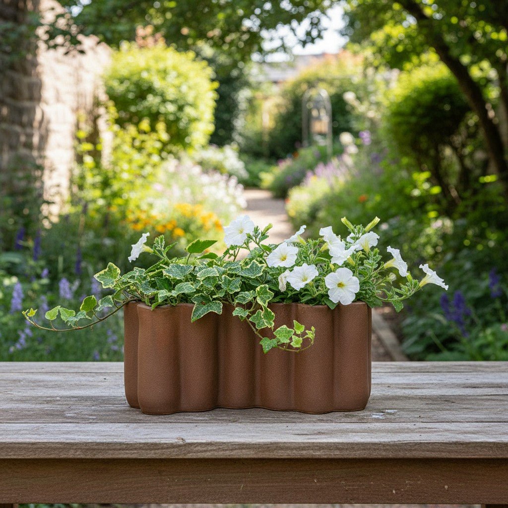 Stoneware Sculpted Planter