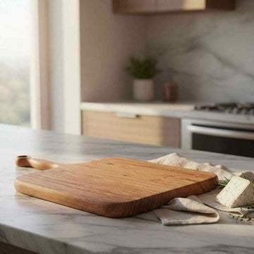 Acacia Wood Cheese/Cutting Board with Handle