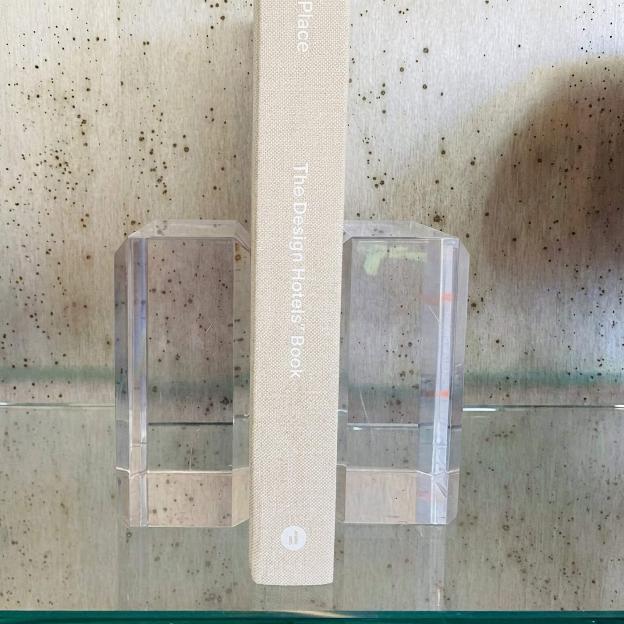 Astrolite Beveled Lucite Bookends