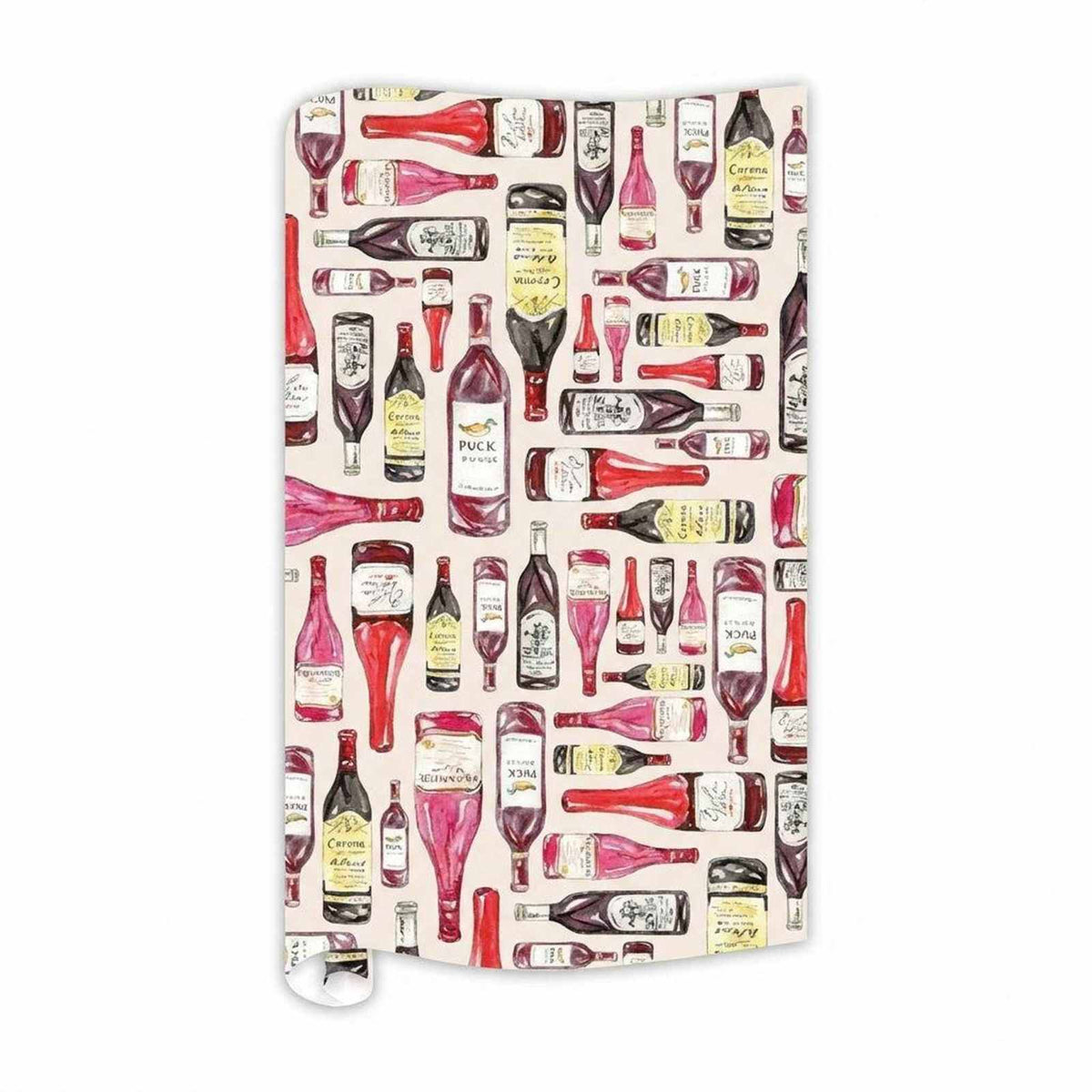Handpainted Red Wine Bottles Wrapping Paper