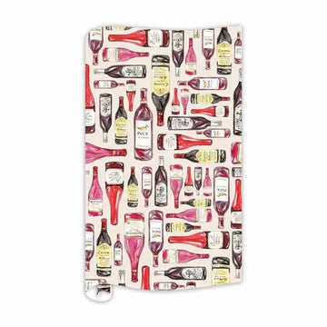 Handpainted Red Wine Bottles Wrapping Paper