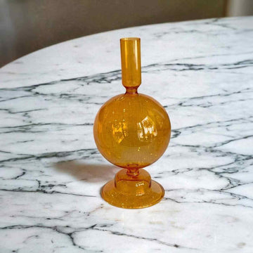 Orange Round Candlestick Holder
