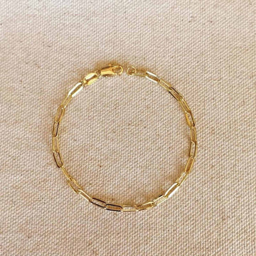 18k Gold Filled Link Paperclip Bracelet