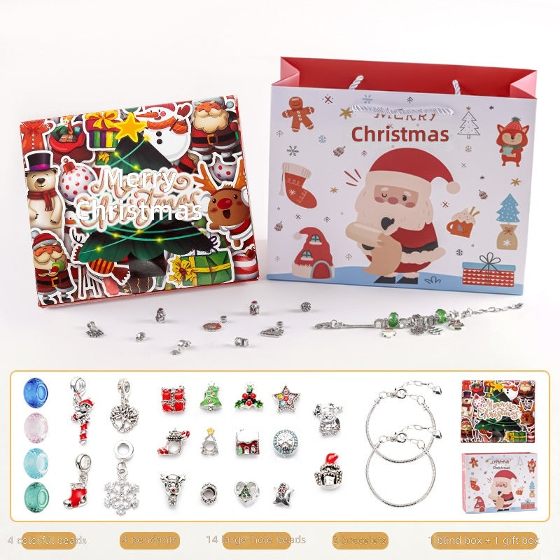 DIY Creative Children's Bracelet Silver Christmas Advent Calendar Surprise Blind Box