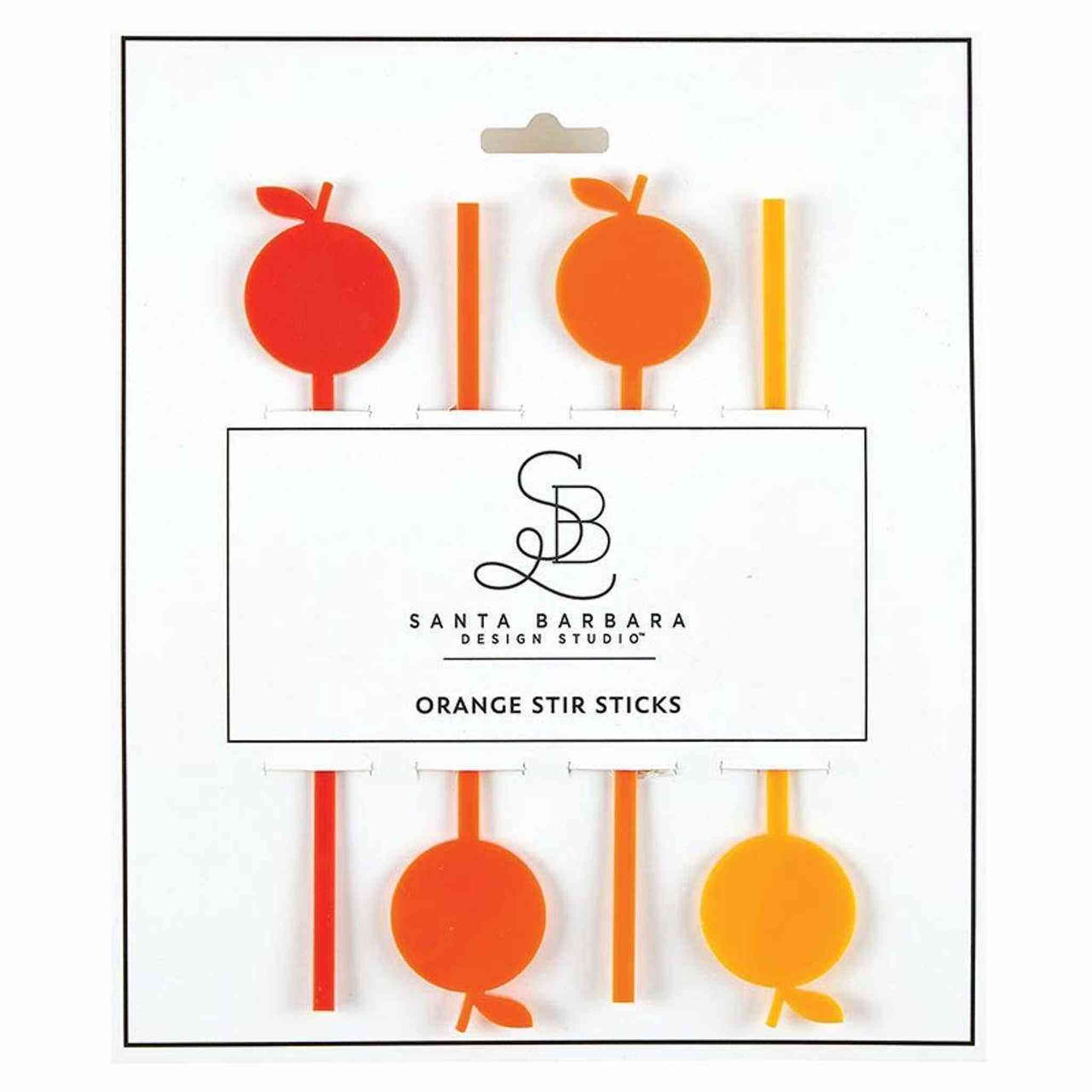 Acrylic Orange Stir Sticks Santa Barbra