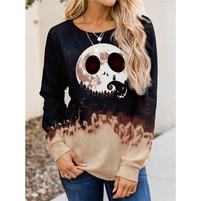 The Nightmare Before Christmas Halloween Print Long Sleeve Sweatshirt