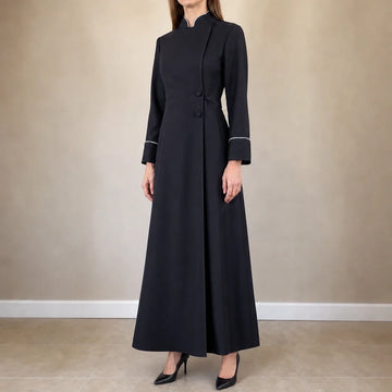 Vespera – High-Collar Cross-Detail Clergy Robe