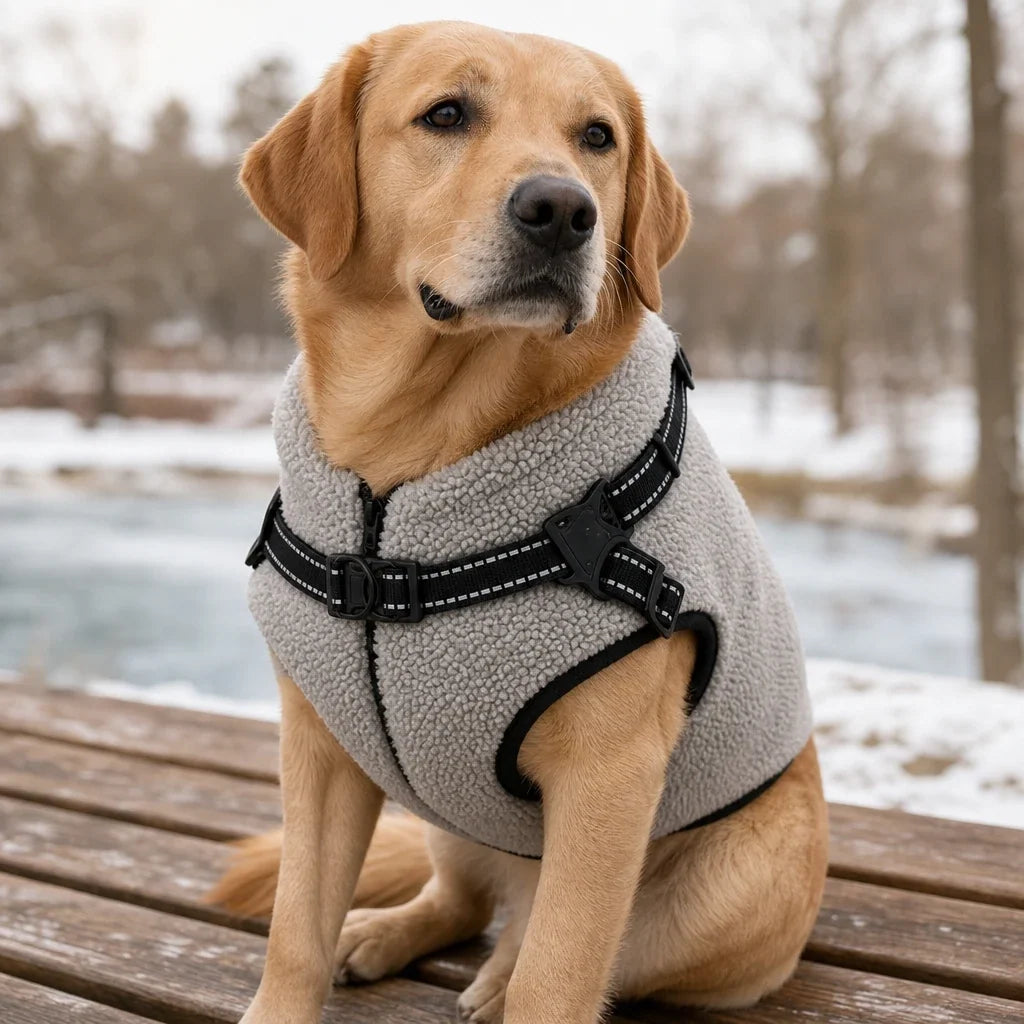 Warmstride – Fleece Dog Coat With Built-In Harness
