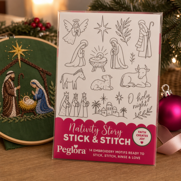 Stitchmas – Peel-And-Stick Nativity Embroidery Stabilizer