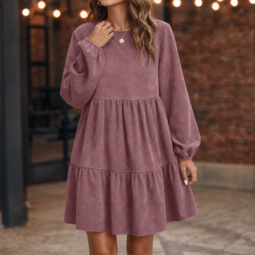 Velora – Long-Sleeve Tiered Dress