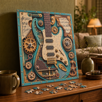 Gearwood – Steampunk Guitar 3D Puzzle