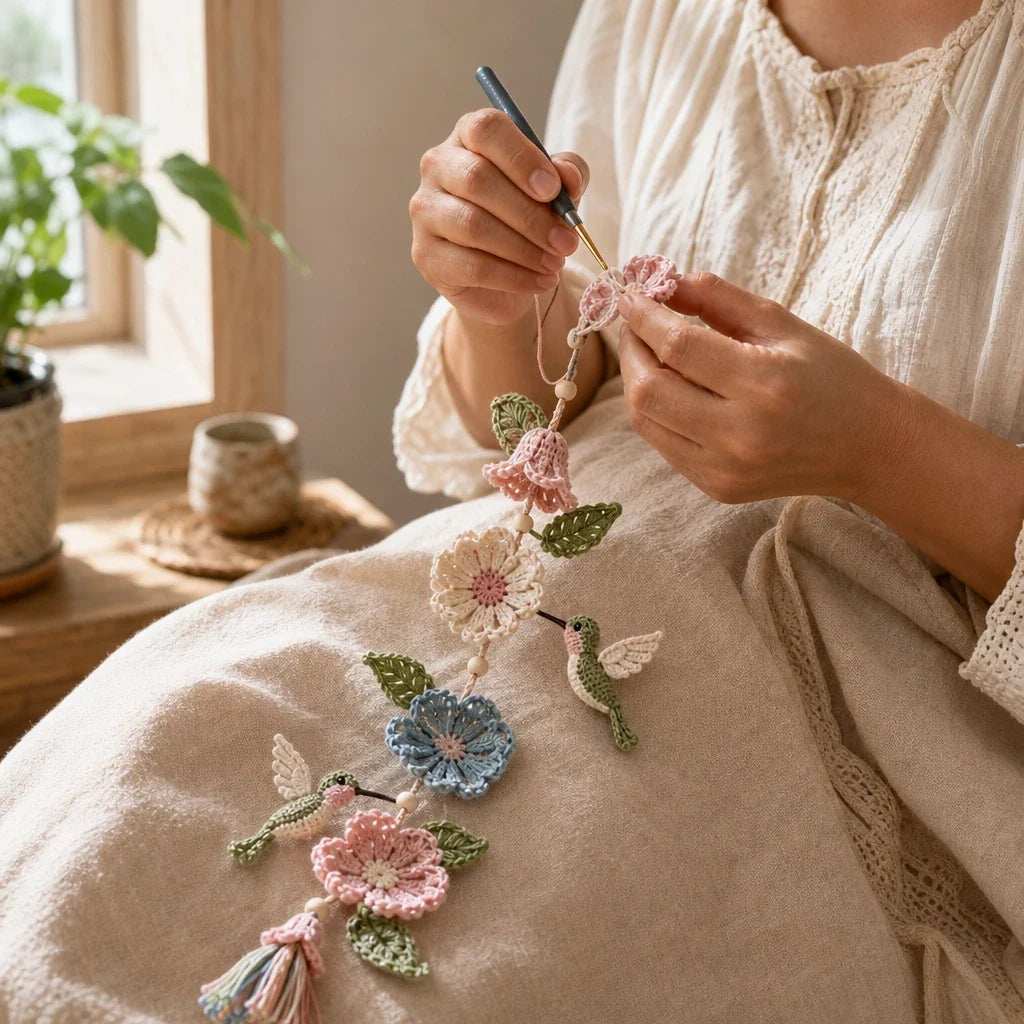 Bloomweave – Hummingbird And Flower Crochet Hanging Kit