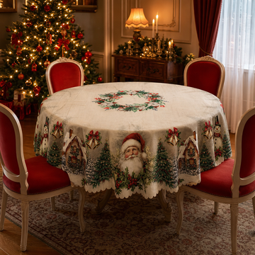 Noelora – Embossed Christmas Print Tablecloth