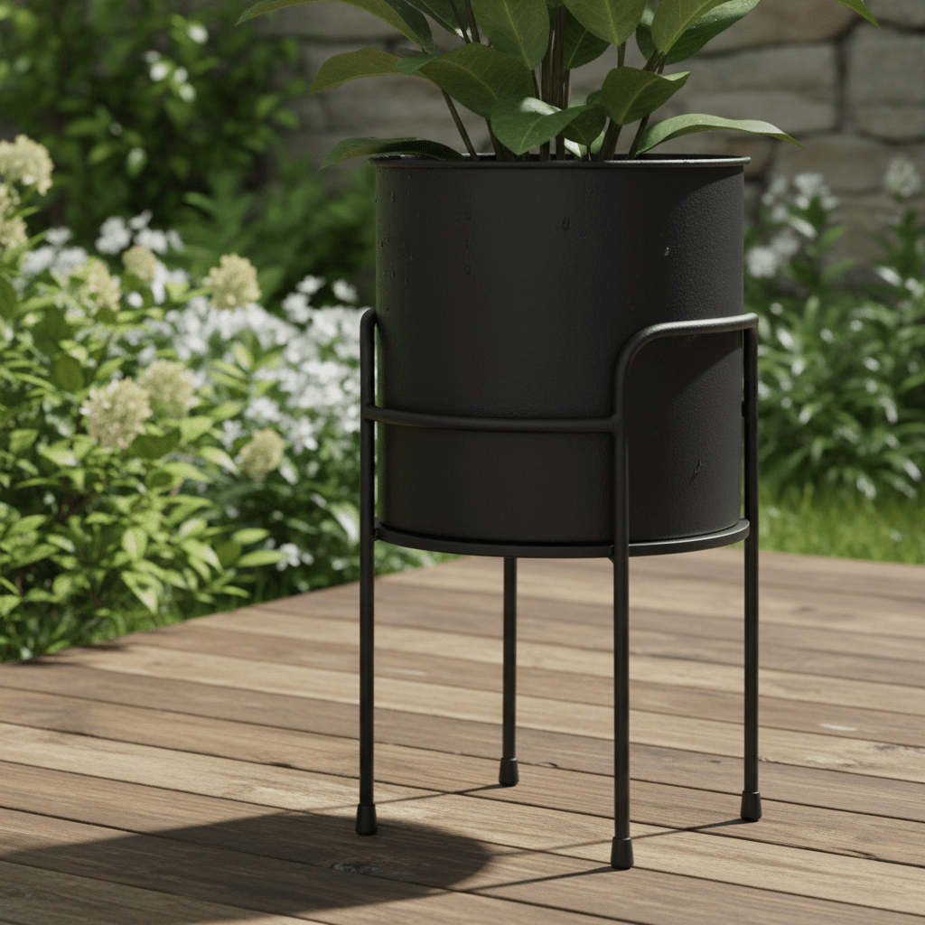 Black Metal Flowerpot