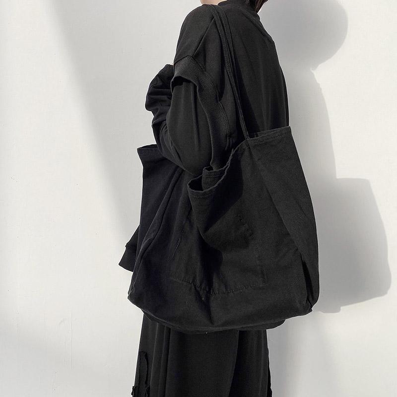 Large Capacity Shoulder Canvas Bag Black