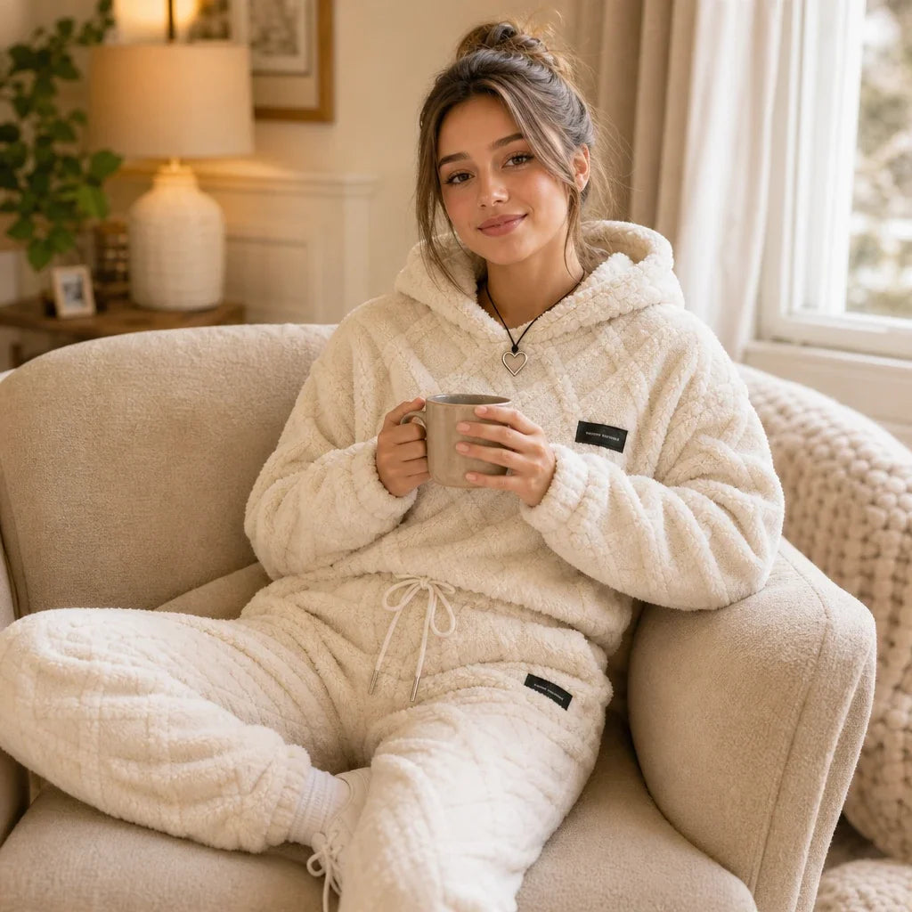Emberelle – Embossed Plush Tracksuit Set