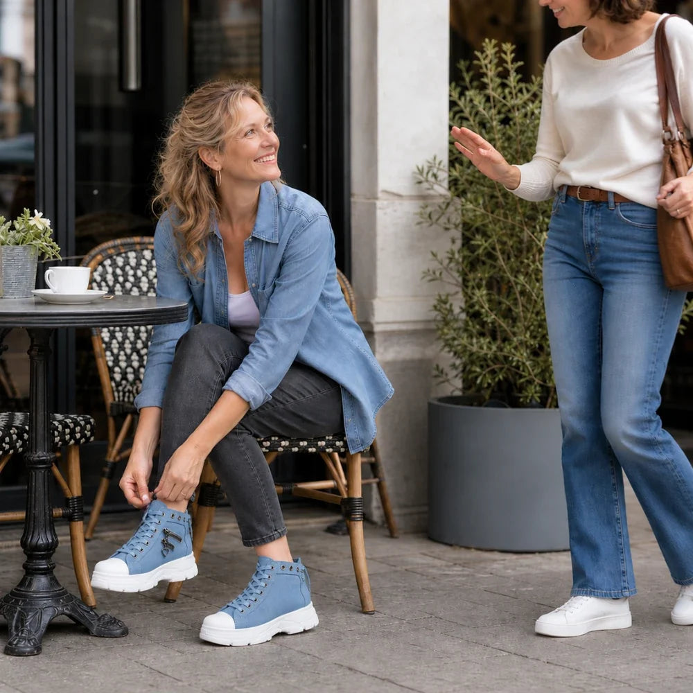 Breezara – Lace-Up Platform Sneaker Boots