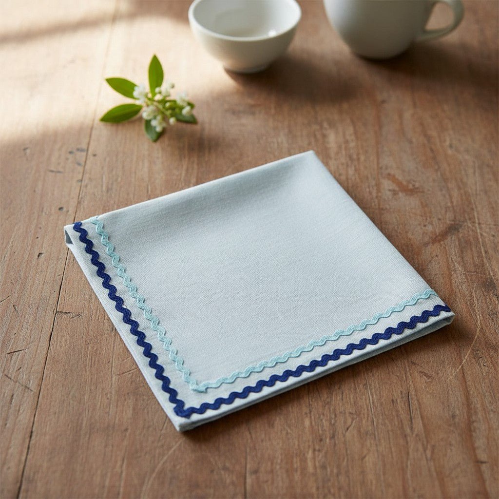 Blue Ric Rac Napkin Set of 2