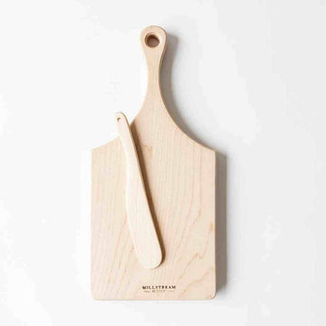 Maple Cheese Board with Wooden Spreader