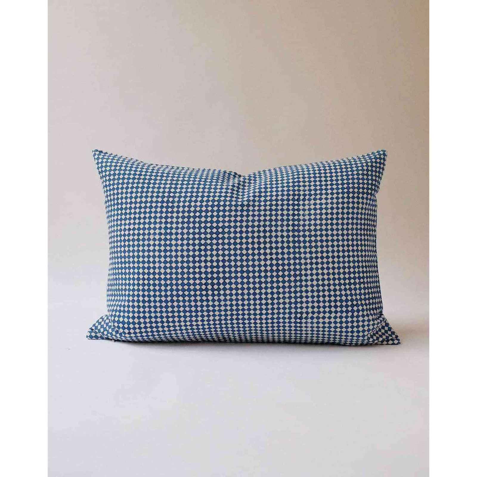 Rekha - Hand Block-printed Linen Pillowcase (Indigo)