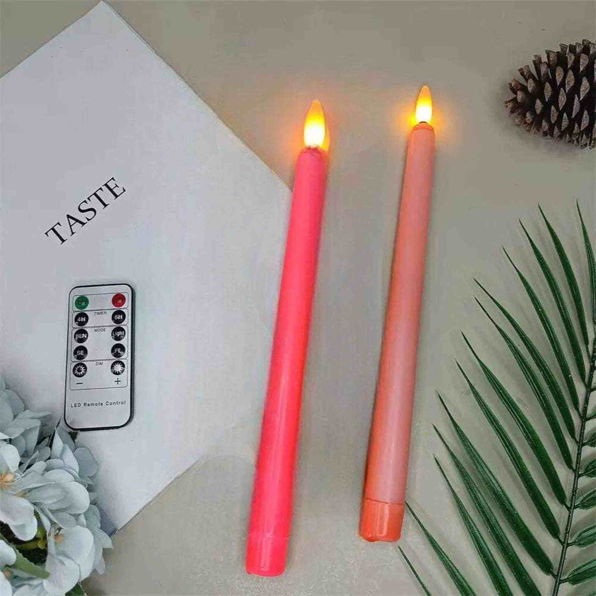 LED Flameless Taper Candles, Set of 4