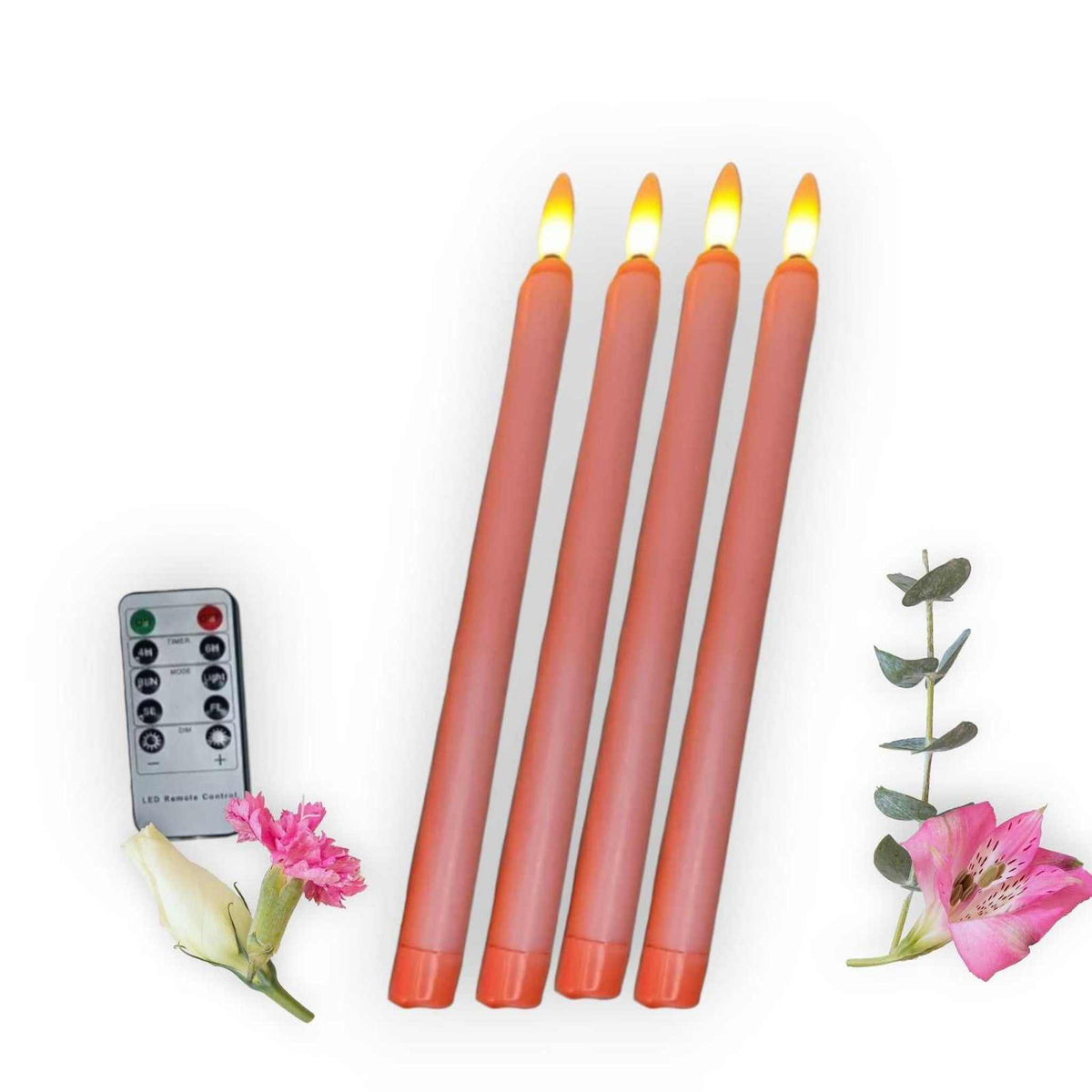 LED Flameless Taper Candles, Set of 4