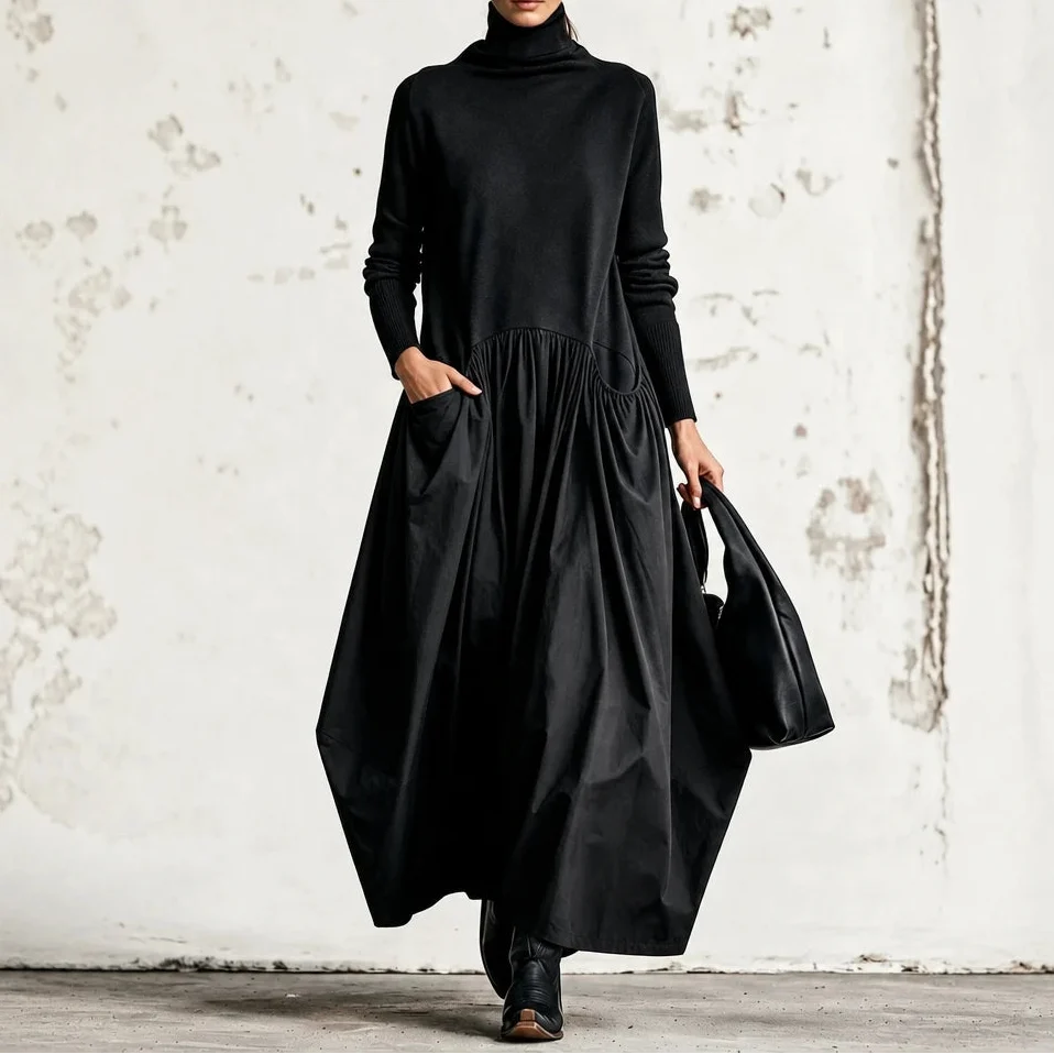 Sloane – High Neck Pocket Maxi Dress